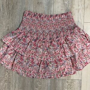 Entro Floral Mini Skirt - Pink and White